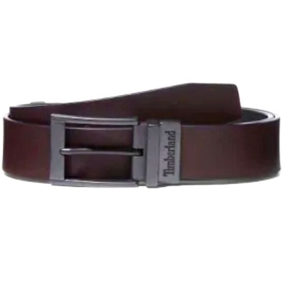 Timberland Reversible Black/Brown Adjustable Leather Belt Size 46 - Picture 1 of 4